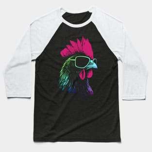 Chicken With Sunglasses Colors Baseball T-Shirt